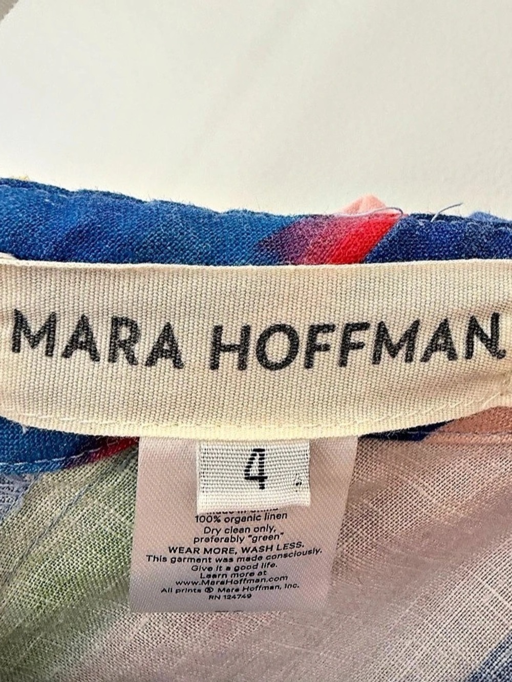 Mara Hoffman Striped 100% Organic Linen Dress Midi Dress Size 4 - Picture 3 of 6